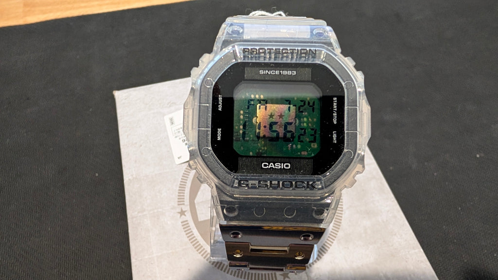 G-Shock 40th Anniversary Clear Remix 5600 200m Quartz DWE-5640RX-7 SOLD OUT on G-Shock!